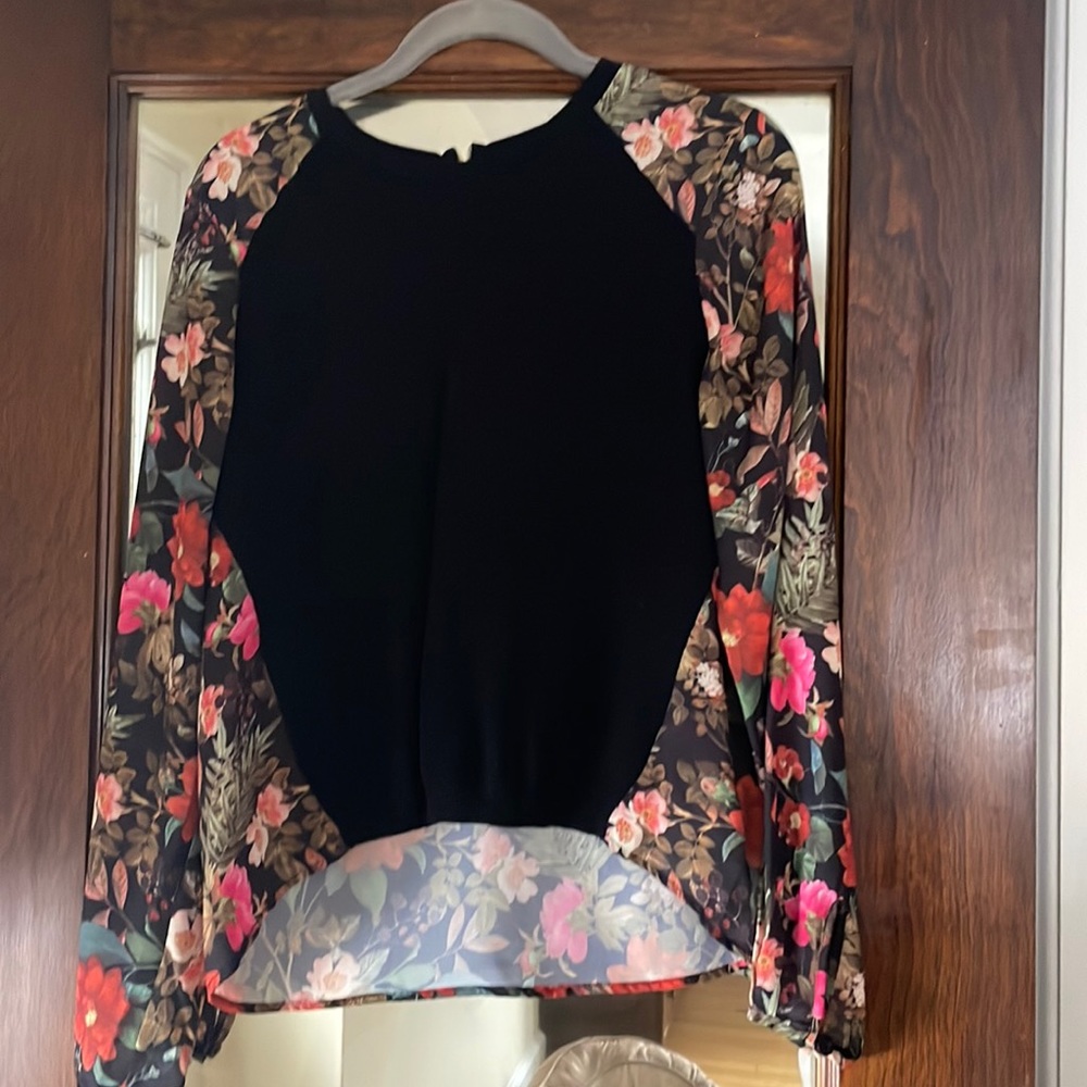 High low floral top